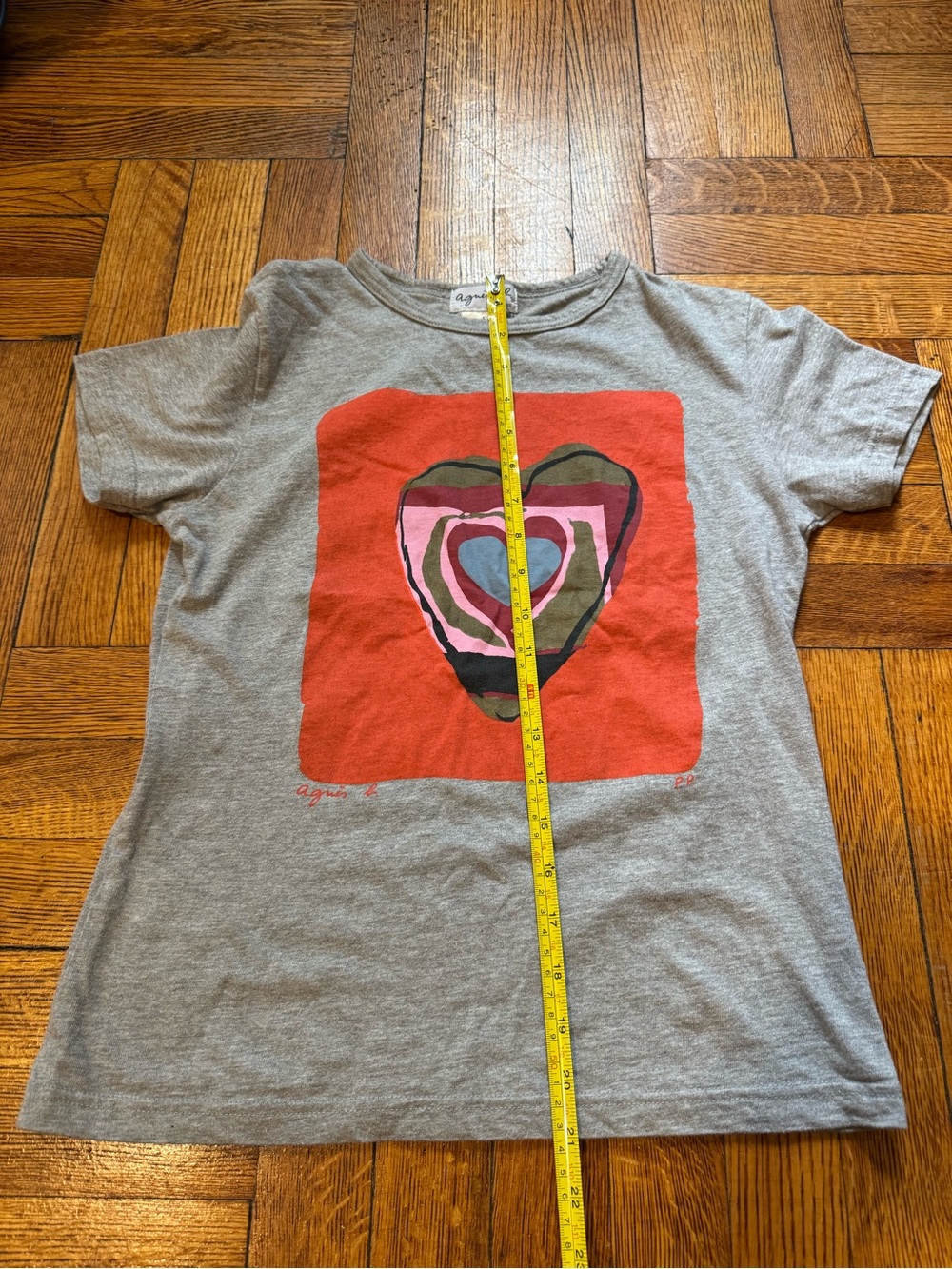 agnes b. p.p abstract heart print tshirt perfect condition rare - Picture 6 of 8